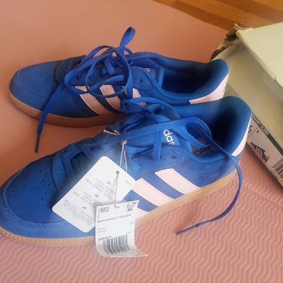 Adidas Breaknet Sleek Sneakers Women’s size 8.5 Bright Blue  White NEW in Box - Picture 4 of 9